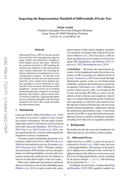 Inspecting the Representation Manifold of Differentially-Private Text