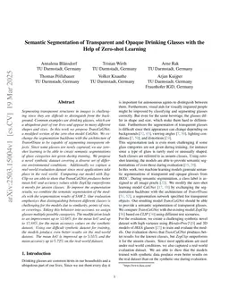 Semantic Segmentation of Transparent and Opaque Drinking Glasses with the Help of Zero-shot Learning