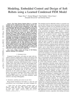 Modeling, Embedded Control and Design of Soft Robots using a Learned Condensed FEM Model