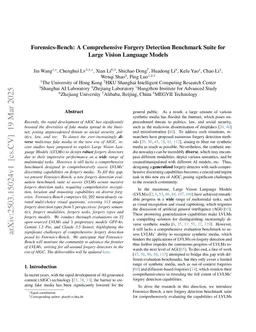 Forensics-Bench: A Comprehensive Forgery Detection Benchmark Suite for Large Vision Language Models