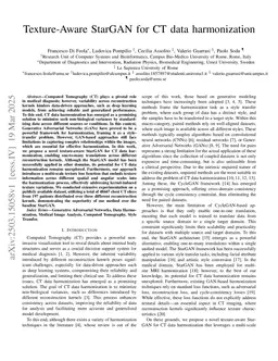 Texture-Aware StarGAN for CT data harmonisation