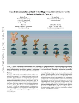 Fast But Accurate: A Real-Time Hyperelastic Simulator with Robust Frictional Contact