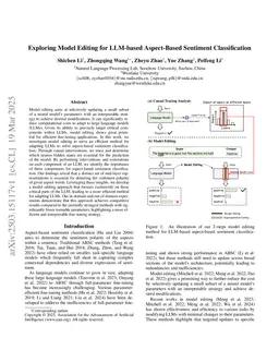 Exploring Model Editing for LLM-based Aspect-Based Sentiment Classification