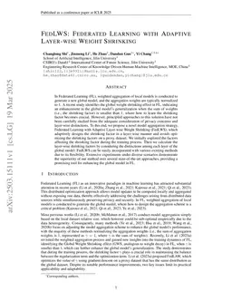 FedLWS: Federated Learning with Adaptive Layer-wise Weight Shrinking