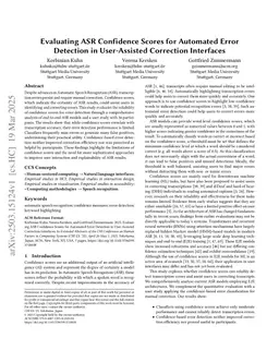 Evaluating ASR Confidence Scores for Automated Error Detection in User-Assisted Correction Interfaces