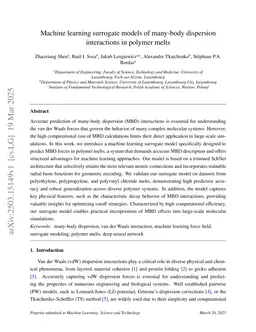 Machine learning surrogate models of many-body dispersion interactions in polymer melts