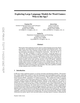 Exploring Large Language Models for Word Games:Who is the Spy?