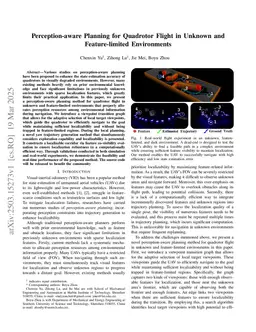 Perception-aware Planning for Quadrotor Flight in Unknown and Feature-limited Environments