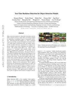 Test-Time Backdoor Detection for Object Detection Models
