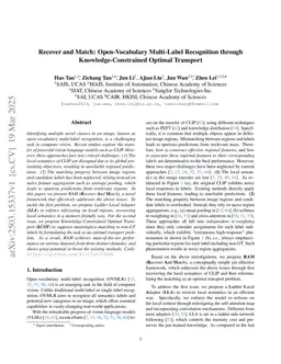 Recover and Match: Open-Vocabulary Multi-Label Recognition through Knowledge-Constrained Optimal Transport