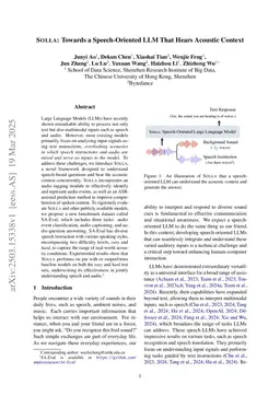 Solla: Towards a Speech-Oriented LLM That Hears Acoustic Context