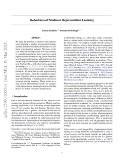 Robustness of Nonlinear Representation Learning