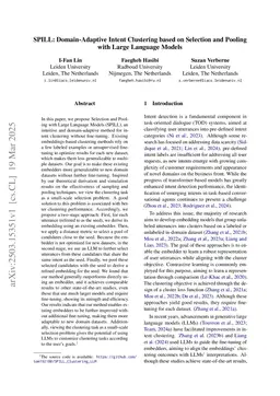 SPILL: Domain-Adaptive Intent Clustering based on Selection and Pooling with Large Language Models