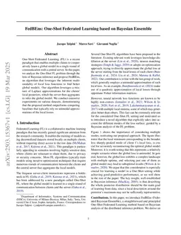 FedBEns: One-Shot Federated Learning based on Bayesian Ensemble