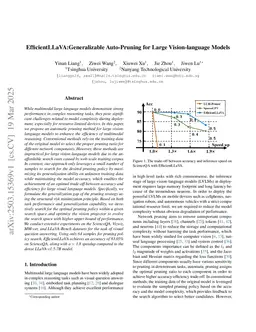 EfficientLLaVA:Generalizable Auto-Pruning for Large Vision-language Models
