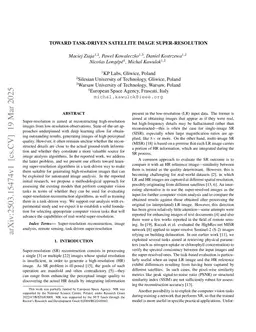 Toward task-driven satellite image super-resolution