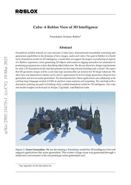 Cube: A Roblox View of 3D Intelligence