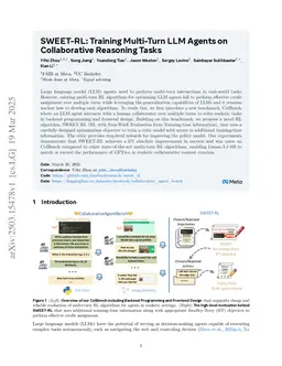 SWEET-RL: Training Multi-Turn LLM Agents on Collaborative Reasoning Tasks