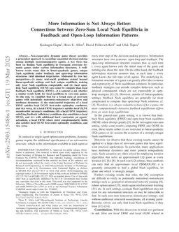 More Information is Not Always Better: Connections between Zero-Sum Local Nash Equilibria in Feedback and Open-Loop Information Patterns