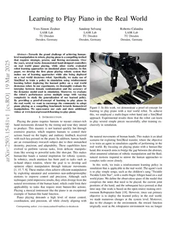 Learning to Play Piano in the Real World