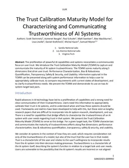 The Trust Calibration Maturity Model for Characterizing and Communicating Trustworthiness of AI Systems