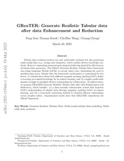 GReaTER: Generate Realistic Tabular data after data Enhancement and Reduction