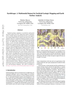 EarthScape: A Multimodal Dataset for Surficial Geologic Mapping and Earth Surface Analysis