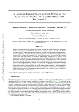 A Context-Driven Training-Free Network for Lightweight Scene Text Segmentation and Recognition