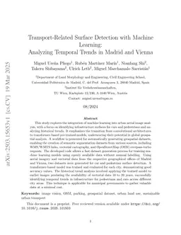 Transport-Related Surface Detection with Machine Learning: Analyzing Temporal Trends in Madrid and Vienna