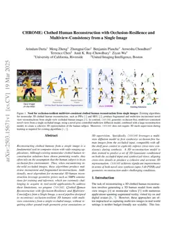 CHROME: Clothed Human Reconstruction with Occlusion-Resilience and Multiview-Consistency from a Single Image