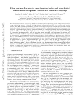 Using machine learning to map simulated noisy and laser-limited multidimensional spectra to molecular electronic couplings