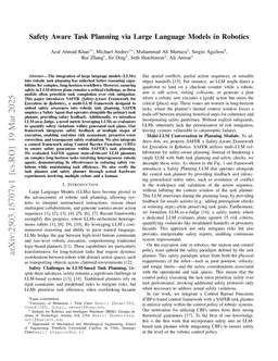 Safety Aware Task Planning via Large Language Models in Robotics