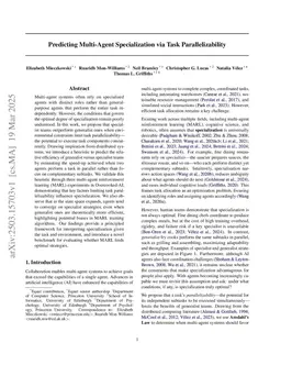 Predicting Multi-Agent Specialization via Task Parallelizability