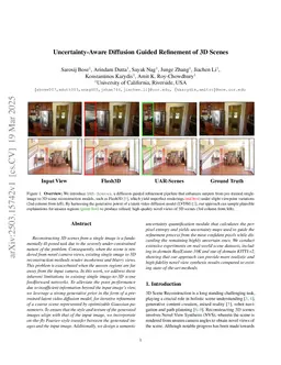 Uncertainty-Aware Diffusion Guided Refinement of 3D Scenes