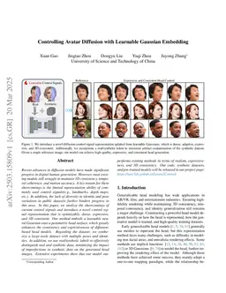 Controlling Avatar Diffusion with Learnable Gaussian Embedding