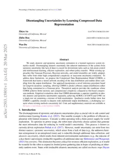 Disentangling Uncertainties by Learning Compressed Data Representation