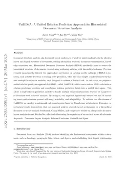 UniHDSA: A Unified Relation Prediction Approach for Hierarchical Document Structure Analysis