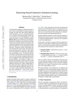 Denoising-based Contractive Imitation Learning