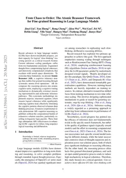 From Chaos to Order: The Atomic Reasoner Framework for Fine-grained Reasoning in Large Language Models