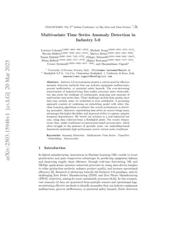 Multivariate Time Series Anomaly Detection in Industry 5.0