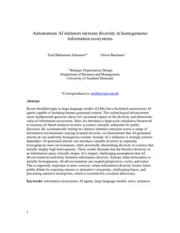 Imitating AI agents increase diversity in homogeneous information environments but can reduce it in heterogeneous ones