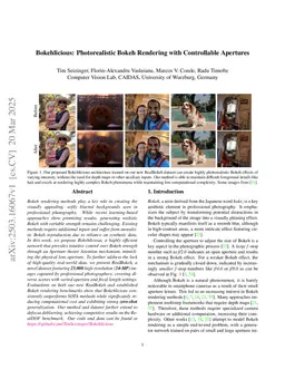 Bokehlicious: Photorealistic Bokeh Rendering with Controllable Apertures