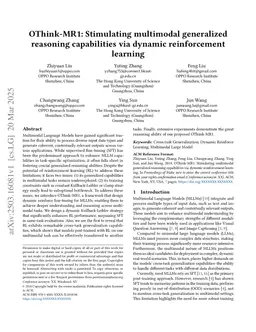 OThink-MR1: Stimulating multimodal generalized reasoning capabilities via dynamic reinforcement learning