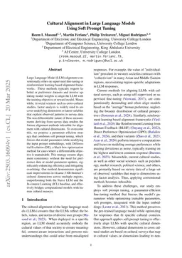 Cultural Alignment in Large Language Models Using Soft Prompt Tuning