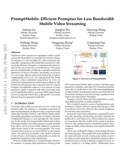 PromptMobile: Efficient Promptus for Low Bandwidth Mobile Video Streaming