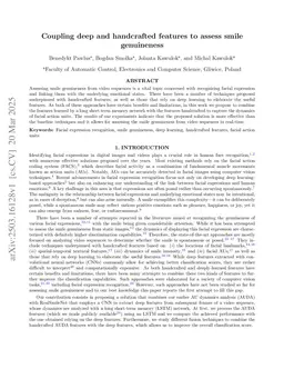 Coupling deep and handcrafted features to assess smile genuineness