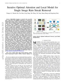 Iterative Optimal Attention and Local Model for Single Image Rain Streak Removal