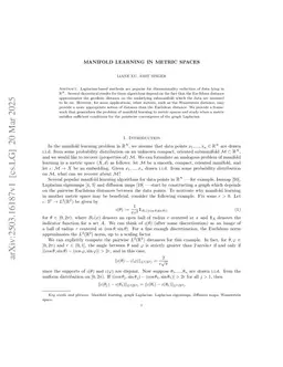 Manifold learning in metric spaces