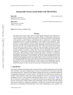 Interpretable Neural Causal Models with TRAM-DAGs