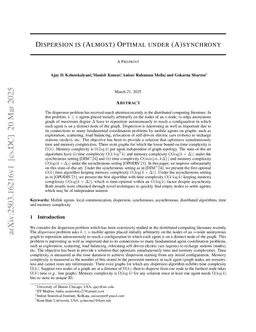 Dispersion is (Almost) Optimal under (A)synchrony